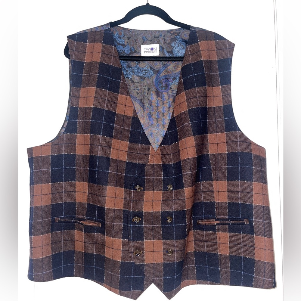 Tayion Wool Vest Brown and Black 3x
